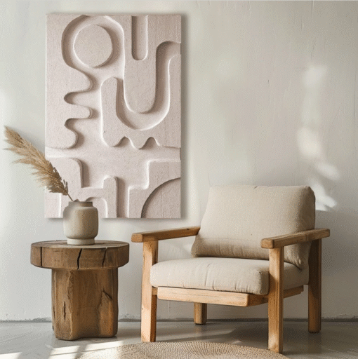 No. 4 - Unique Textured Relief Artwork - Image 2