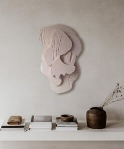 Modern minimalist hanging wall decor with subtle texture, handmade