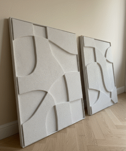 No. 54 - Diptych White Large Wall Art Set (2 Pieces)