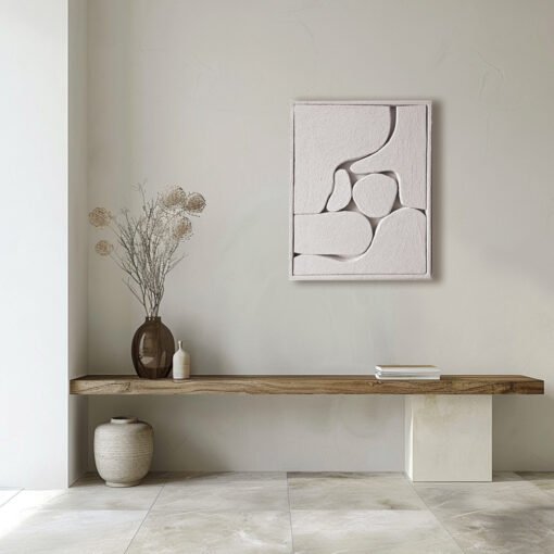 No. 25 - Minimalist 3D Art in Off-White for Elegant Homes