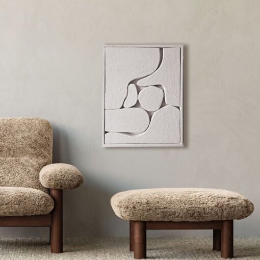 No. 25 - Minimalist 3D Art in Off-White for Elegant Homes - Image 3