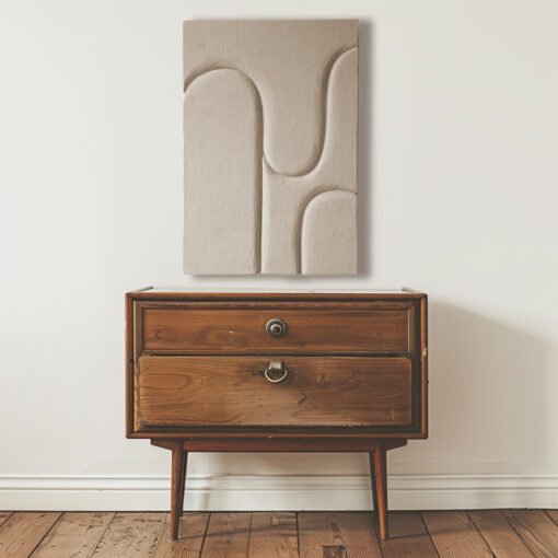 No. 12 - Sculptural Sandy White Artwork - Image 2