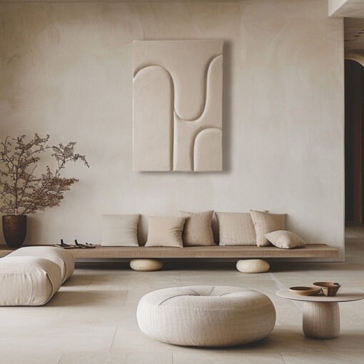 No. 12 - Sculptural Sandy White Artwork - Image 3