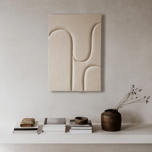 No. 12 - Sculptural Sandy White Artwork - Image 4