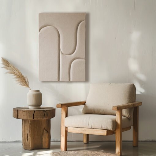 No. 12 - Sculptural Sandy White Artwork - Image 7