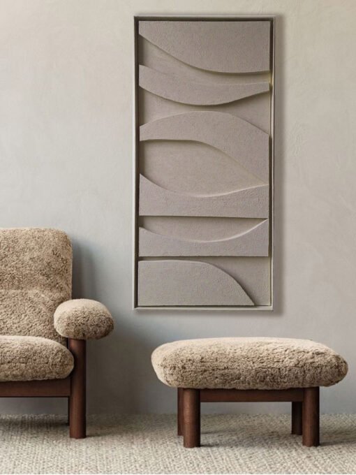 No. 29 - Sandy Beige Modern 3D Painting - Image 4