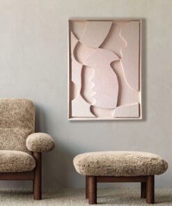 No. 35 - Textured Pink Peach Relief Art