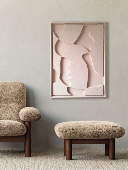 No. 35 - Textured Pink Peach Relief Art