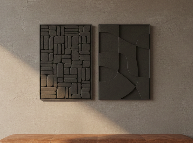 No. 25 - Diptych Black Wall Art Set (2 Pieces)