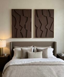 No. 24 - Diptych Dark Brown Wall Art Set (2 Pieces)