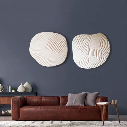 No. 53 - Textured Diptych Wall Sculpture Set (2 Pieces) - Image 2
