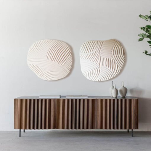 No. 53 - Textured Diptych Wall Sculpture Set (2 Pieces) - Image 5