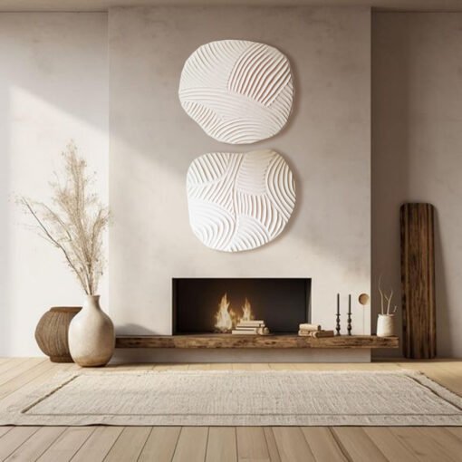 No. 53 - Textured Diptych Wall Sculpture Set (2 Pieces) - Image 4