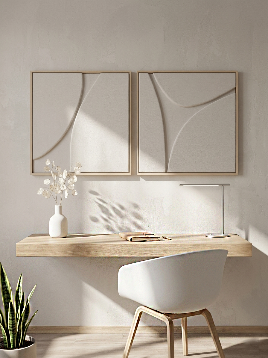 No. 33 - Sculptural Diptych Paintings (2 Pieces)