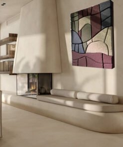 Alternative view of No. 35 - Abstract 3D Relief in Moss, Burgundy, Beige and Black