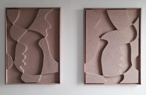 No. 50 - Diptych Pink Peach Wall Art Set (2 Pieces) - Image 3