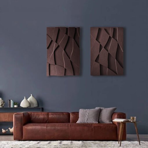 No. 49 - Diptych Dark Brown Wall Art Set (2 Pieces) - Image 2