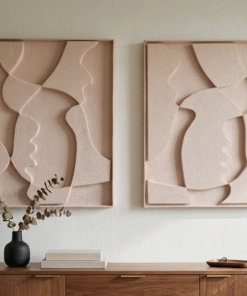 No. 50 - Diptych Pink Peach Wall Art Set (2 Pieces)