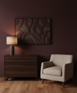 Alternative view of No. 26 - Burgundy and Grey Textured 3D Wall Art