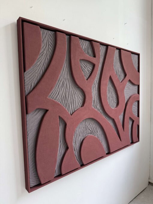 No. 57 - Red and Grey Textured 3D Wall Art - Image 2