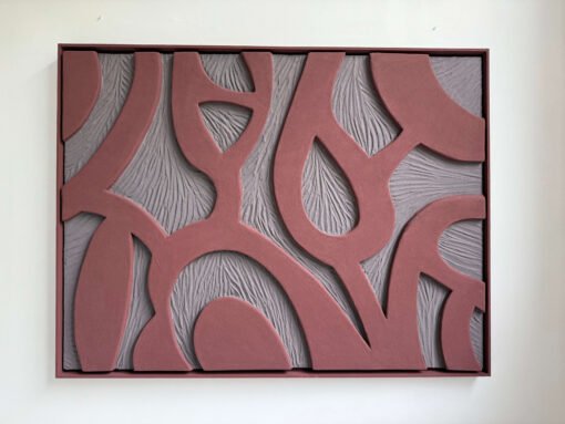 No. 57 - Red and Grey Textured 3D Wall Art - Image 3