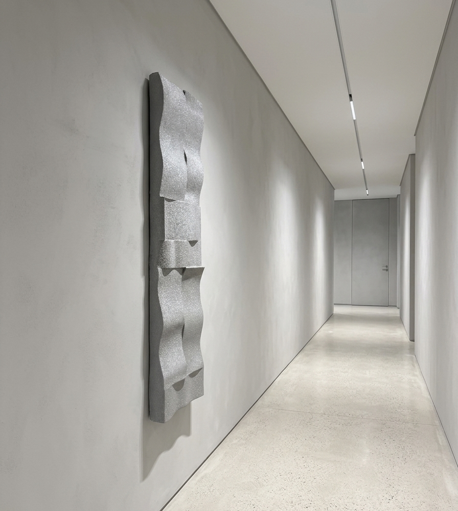 No. 59 - Silver Metallic Sculptural Plaster Painting