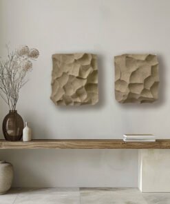 No. 58 - Minimalist Textured Wall Sculpture Diptych (2 Pieces)