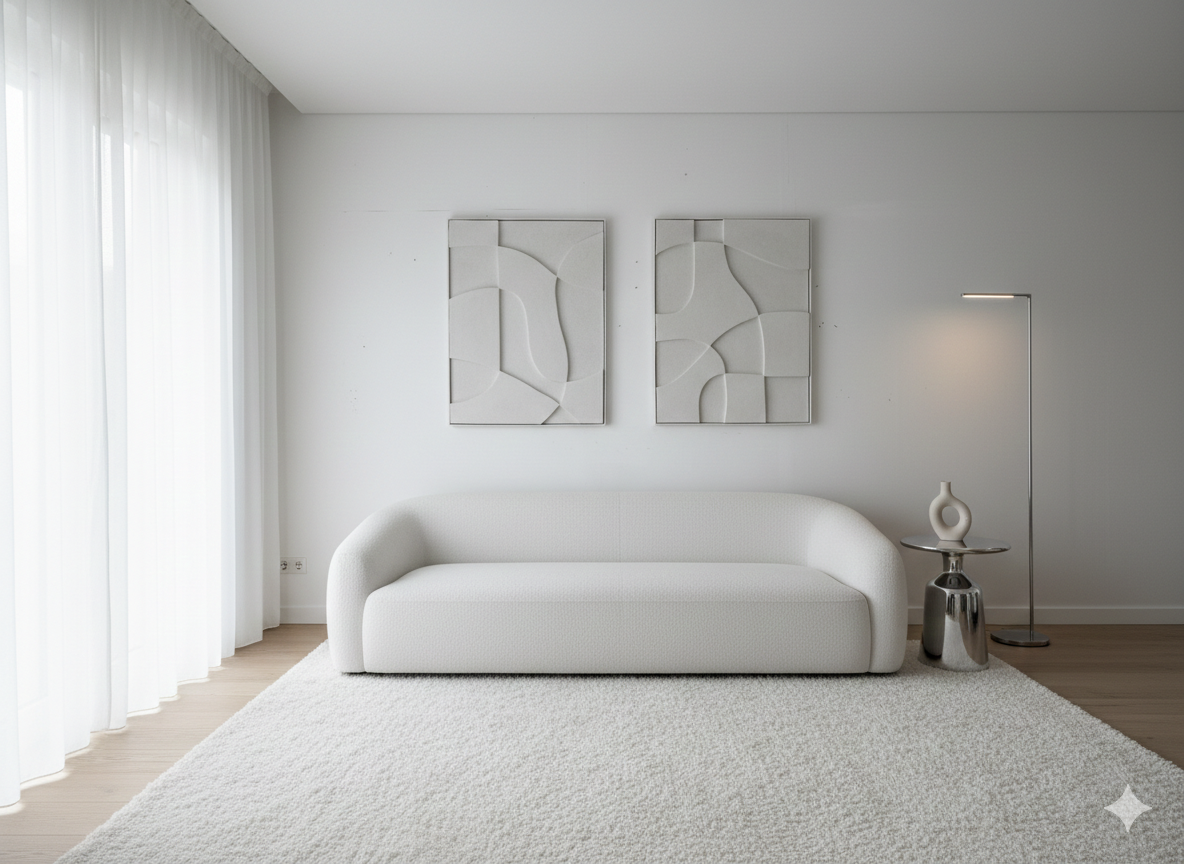 No. 54 - Diptych White Large Wall Art Set (2 Pieces) - Image 4